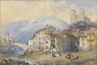 Callow William Town And Castle Of Dolce Acqua Near Bordighera 1881