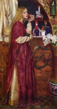 카메론 프린셉 발렌타인 여왕은 응접실에서 빵과 꿀을 먹고 있었다 1860