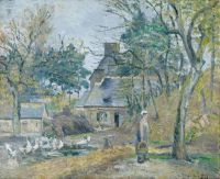 Camille Pissarro Farm At Montfoucault 1874 canvas print