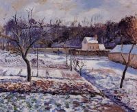 Camille Pissarro L Hermitage Pontoise Snow Effect 1874