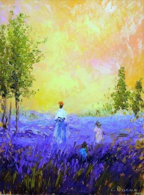 Camille Pissarro Mother And Child In The Fields Of Lavender 1860 canvas print