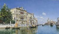 Campo Federico Del A Blick auf den Canal Grande mit dem Palazzo Cavalli Franchetti 1885