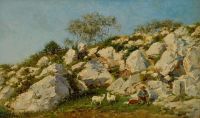 Campo Federico Del Goatherd In A Rocky Landscape canvas print