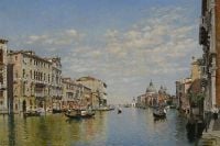 طباعة قماشية كامبو فيديريكو ديل جوندوليرز على القناة الكبرى في البندقية عام 1911