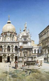 Campo Federico Del Il Cortile Di Palazzo Ducale Venezia 1888