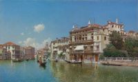 منظر كامبو فيديريكو ديل لقصر جوستينيان لولين عبر القناة الكبرى من طباعة قماش دورسودورو 1892