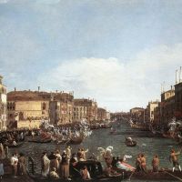 Canaletto Een Regatta Op Het Canal Grande