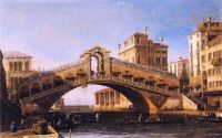 Canaletto Capriccio Of The Rialto Bridge With The Lagoon Beyond canvas print