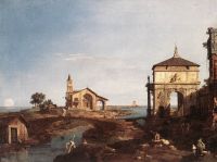 베네치아 모티브가있는 Canaletto Capriccio