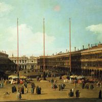 Canaletto Piazza San Marco op zoek naar San Geminiano