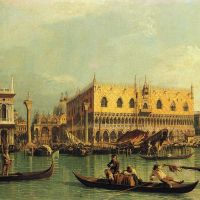 Canaletto Piazze en het Doge S-paleis van de Bacino Di San Marco