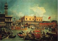 Canaletto Der Bucintgoro durch den Molo am Himmelfahrtstag