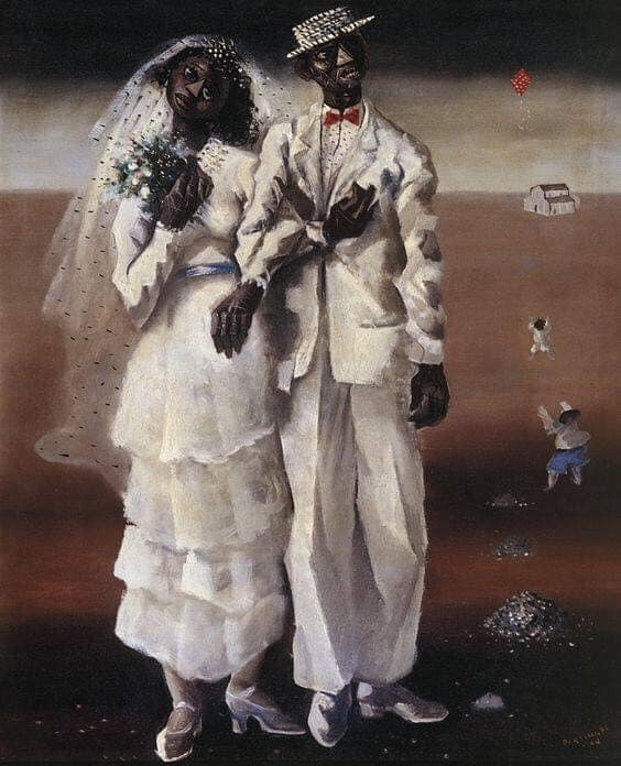Tableaux sur toile, reproduction de Candido Portinari Marriage On The Farm. 1940
