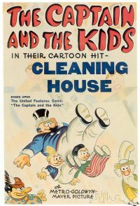 Capitaine et les enfants nettoyant la maison 1938 Affiche de film