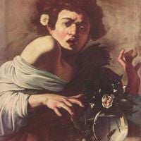 Caravaggio-jongen gebeten door een hagedis