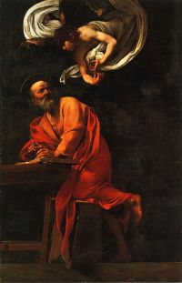Caravaggio Inspiration Of Saint Matthew canvas print