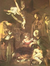 ميلاد كارافاجيو مع طباعة كانفاس القديس فرنسيس وسانت لورانس