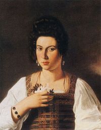 Caravaggio Porträt einer Kurtisane