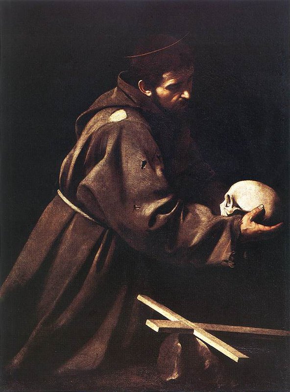 Caravaggio Saint Francis In Prayer canvas print