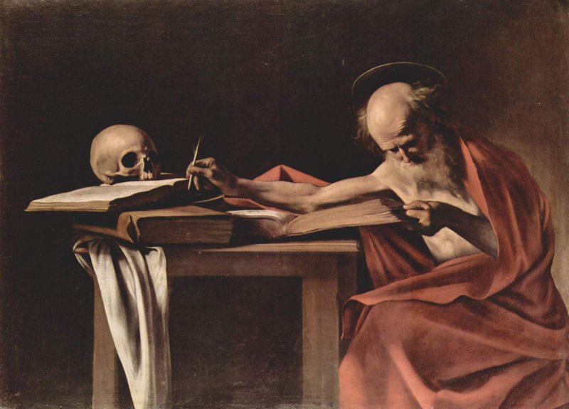 Caravaggio Saint Jerome Writing - 1605 canvas print