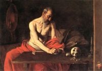 Caravaggio Saint Jerome Writing - 1607 canvas print