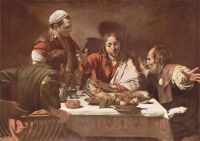 Caravaggio-Abendessen in Emmaus -1602