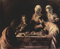 عشاء كارافاجيو في عمواس - طباعة قماشية 1606