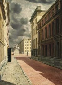 Carel Willink Street With Statue - 1934