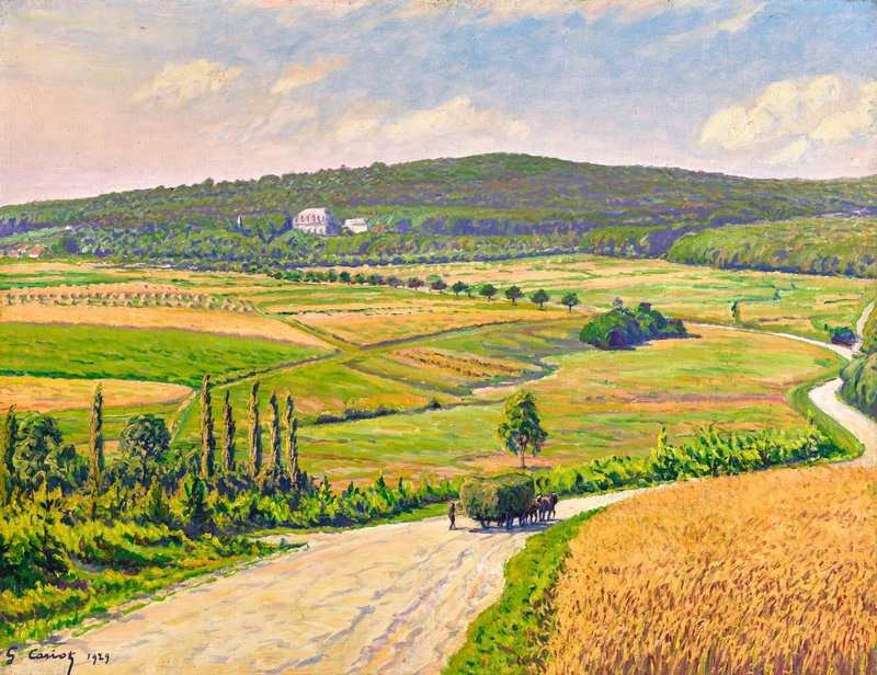 Cariot Gustave Char De Foin Sur La Route 1929 canvas print