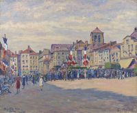 Cariot Gustave Fete Du 14 Juillet 1920 Chalons Sur Marne 1920 قماش مطبوع