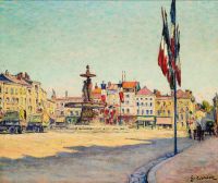 Cariot Gustave Matin Du 14 Juillet 1920 Chalons Sur Marne 1920 قماش مطبوع