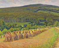 Cariot Gustave Heuhaufen auf den Feldern 1936