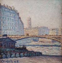Cariot Gustave Pont Sur La Seine 1898 Leinwanddruck