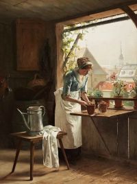 كارل هنريك نوردنبرغ امرأة في نافذة 1885