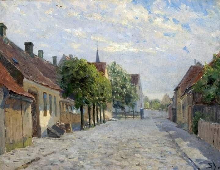 Tableaux sur toile, reproduction de Carl Martin Soya-jensen View Of A Village Street