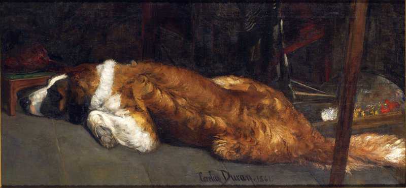 Carolus Duran Emile Auguste Le Chien From La Visite Au Convalescent 1861 canvas print