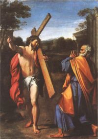 Carracci Annibbale Domine Quo Vadis Christ يظهر أمام القديس بطرس على طريق Appian