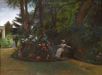 Carrier Belleuse Pierre Elegant Figures In A Flower Garden