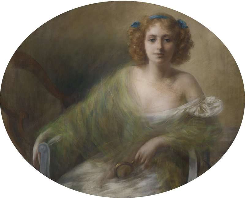 Carrier Belleuse Pierre Portrait Of A Young Woman 1917 canvas print