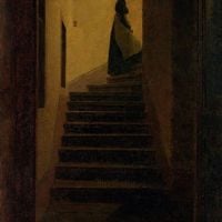 Caspar David Friedrich Señora en la escalera Caroline en las escaleras C. 1825