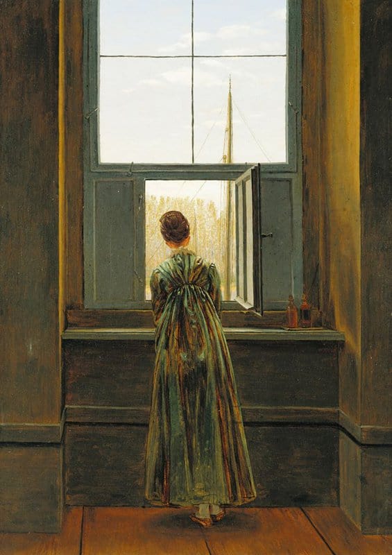 Tableaux sur toile, 재생산 de Caspar David Friedrich Woman At A Window 1822