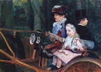 Cassatt Mary, eine Frau und ein Mädchen, die 1881 fahren