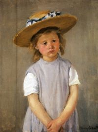 كاسات ماري الطفل في قبعة من القش 1886