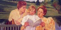 Cassatt Mary Family Group Reading canvas print