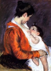Cassatt Mary Louise stillt ihr Kind