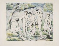 Leinwanddruck von Cezanne Paul Les Baigneurs