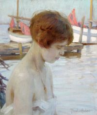 Chabas Paul Emile Young Girl At The Harbour canvas print