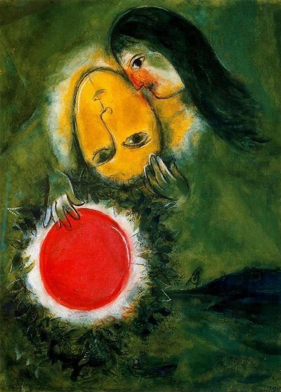 Tableaux sur toile, Reproduktion von Chagall Green Landscape - 1949