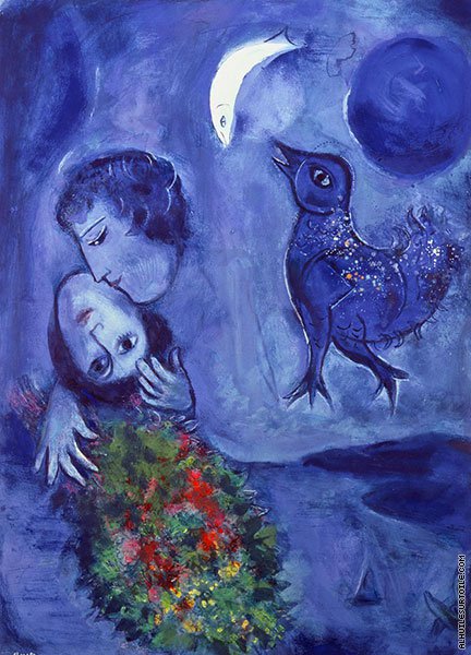 Tableaux sur toile, reproducción de Chagall Le Paysage Bleu