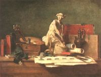 Chardin Still Life With Attributes Of The Arts canvas print